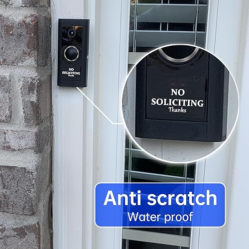 Miniatura 6 de Letrero de No Soliciting para casa, transparente, pequeño, no solicitando, paquete de 20 letreros de no solicitud para timbre de timbre en casa,