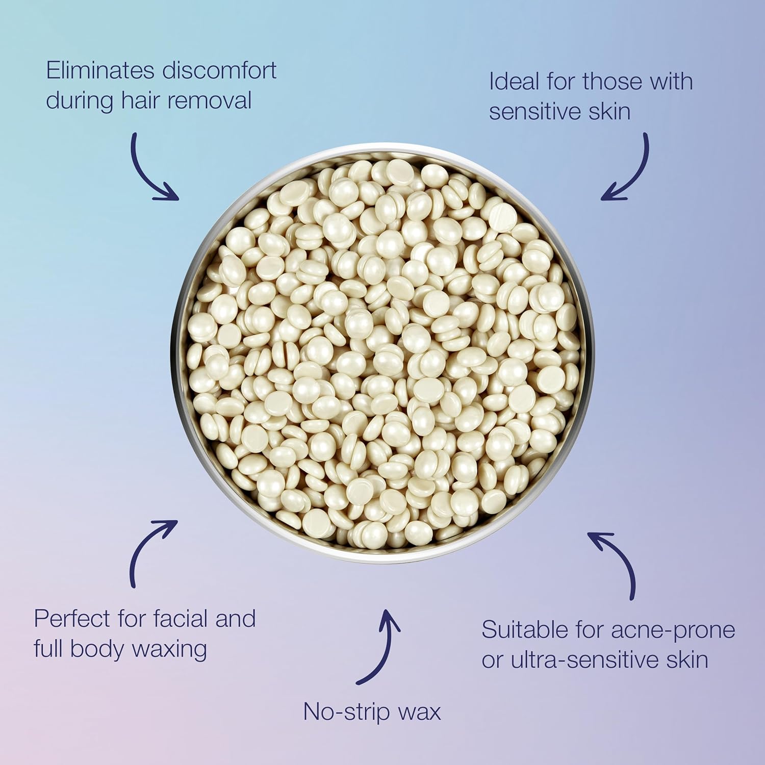 Satin Smooth, Hair Removal Wax, Thin Film Flex Pebbles Wax™, Ultra Sensitive Zinc Oxide Hard Wax Beads for Hair Removal, Ideal for Face & Bikini Area, 23 oz