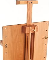 Vista 3 de Mabef Caballete de campo M/26 - Caballete de trípode de madera de haya engrasada con panel ajustable, uso en interiores y exteriores, soporta