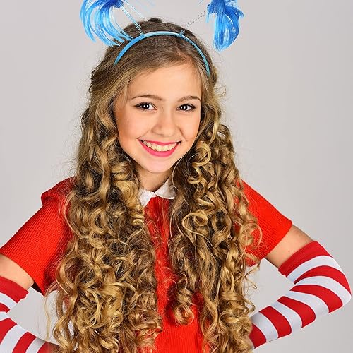 Miniatura 7 de SATINIOR Calcetines altos a la rodilla a rayas rojas y blancas, medias a rayas, guantes calentadores de brazo largo, guantes sin dedos, plumas