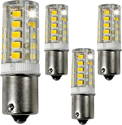 Miniatura 10 de HQRP Paquete de 2 bombillas LED BA15S para faros delanteros de 3 W, 12-24 V, compatibles con John Deere AD2062R y Scotts Tractor Headlamp, para X324