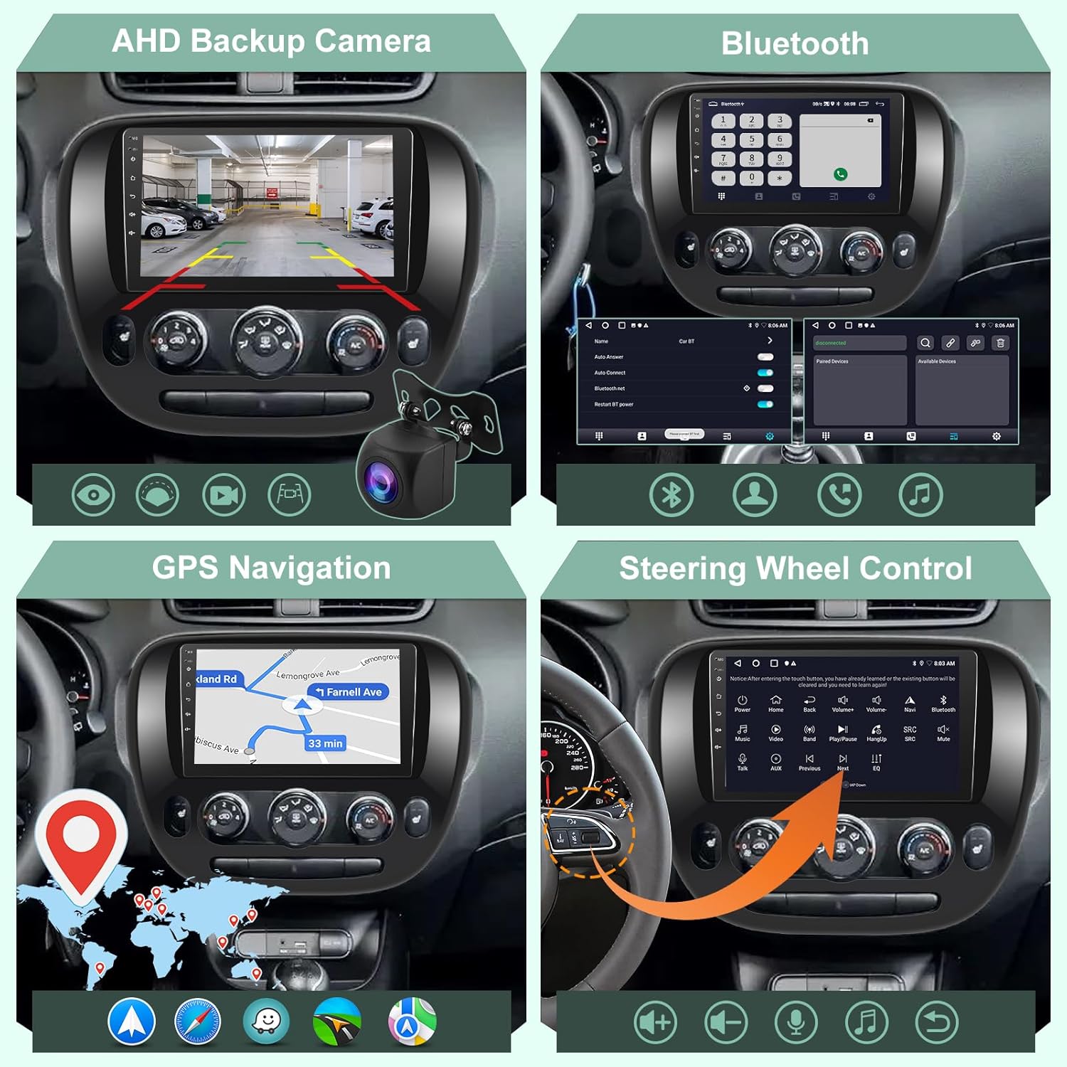 EKAT [2+64G] Car Radio for Kia Soul 2014-2017 (Only for Manual A/C), 9 inch Android 13 Touch Screen KIA Soul Stereo, Carplay/Android Auto/EQ Audio/SWC/Bluetooth/26 Ul Desktop Themes