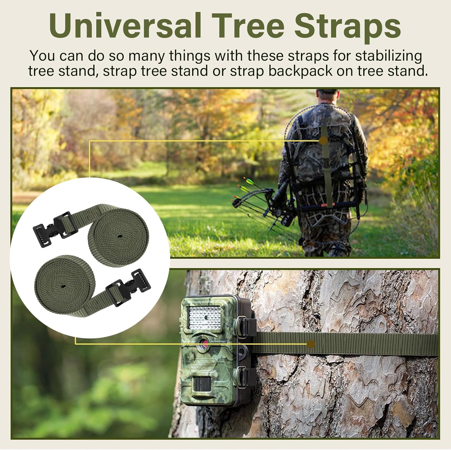 Treestands Utility Straps for Summit Tree Stand, Pair of Climbing Stand Stabilizer Strap for Summit Openshot Climber, Viper Tree Stand - Image 6