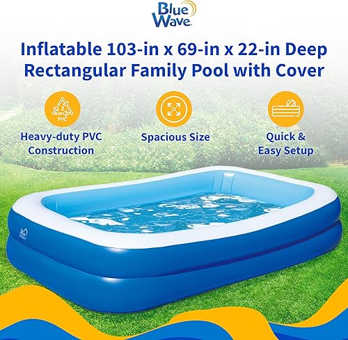 Miniatura 9 de Blue Wave NT6126 - Piscina inflable familiar Premier de 88 x 26 pulgadas de profundidad con cubierta