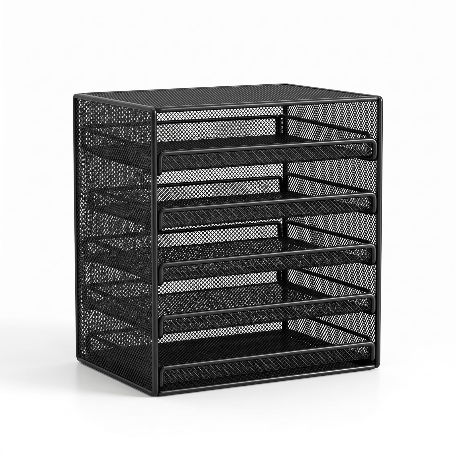 Organizer da Scrivania 5 Scomparti Uso Multiuso Portaoggetti a Cassetti Stile Moderno Vassoio Organizer a Griglia, Nero Corvino