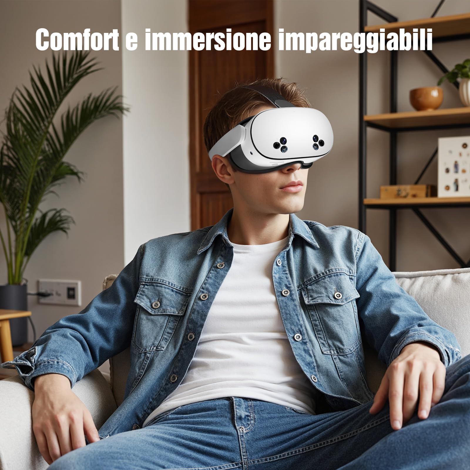 SUPERUS Interfaccia Facciale Face Cover Pad per Quest 3S, Morbida Pelle PU Interfaccia Facciale Compatibile con Meta/Oculus Quest 3S Accessori, Design Anti-Perdita di Luce Integrato (Non per Quest 3)