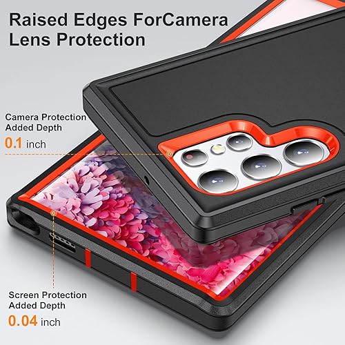 Miniatura 4 de IDweel Funda para Galaxy S22 Ultra con soporte integrado, protección de alta resistencia, a prueba de golpes, antiarañazos, ajuste delgado, funda