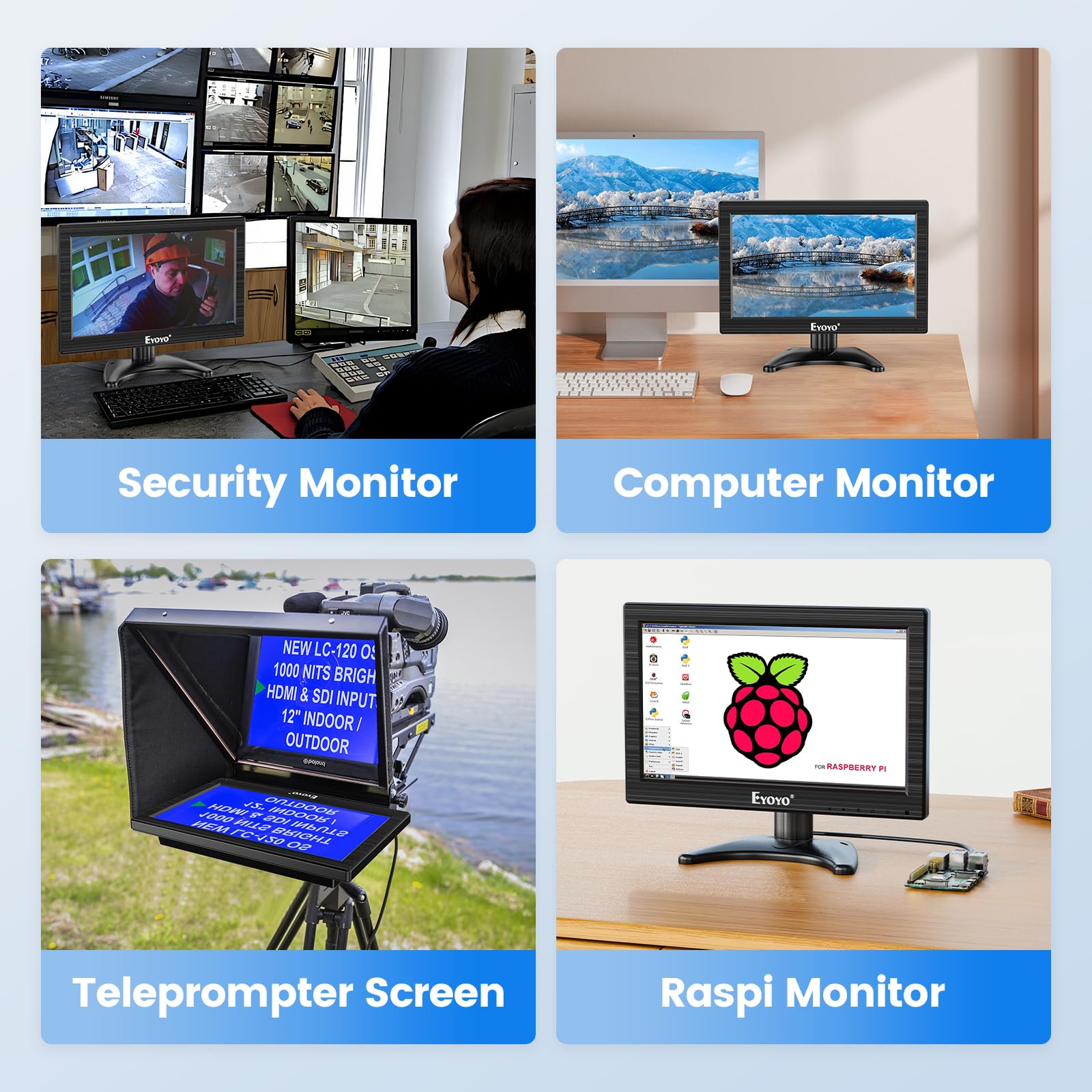 Amazon.com: Eyoyo 12 Inch Monitor 1366x768 Small TV Monitor