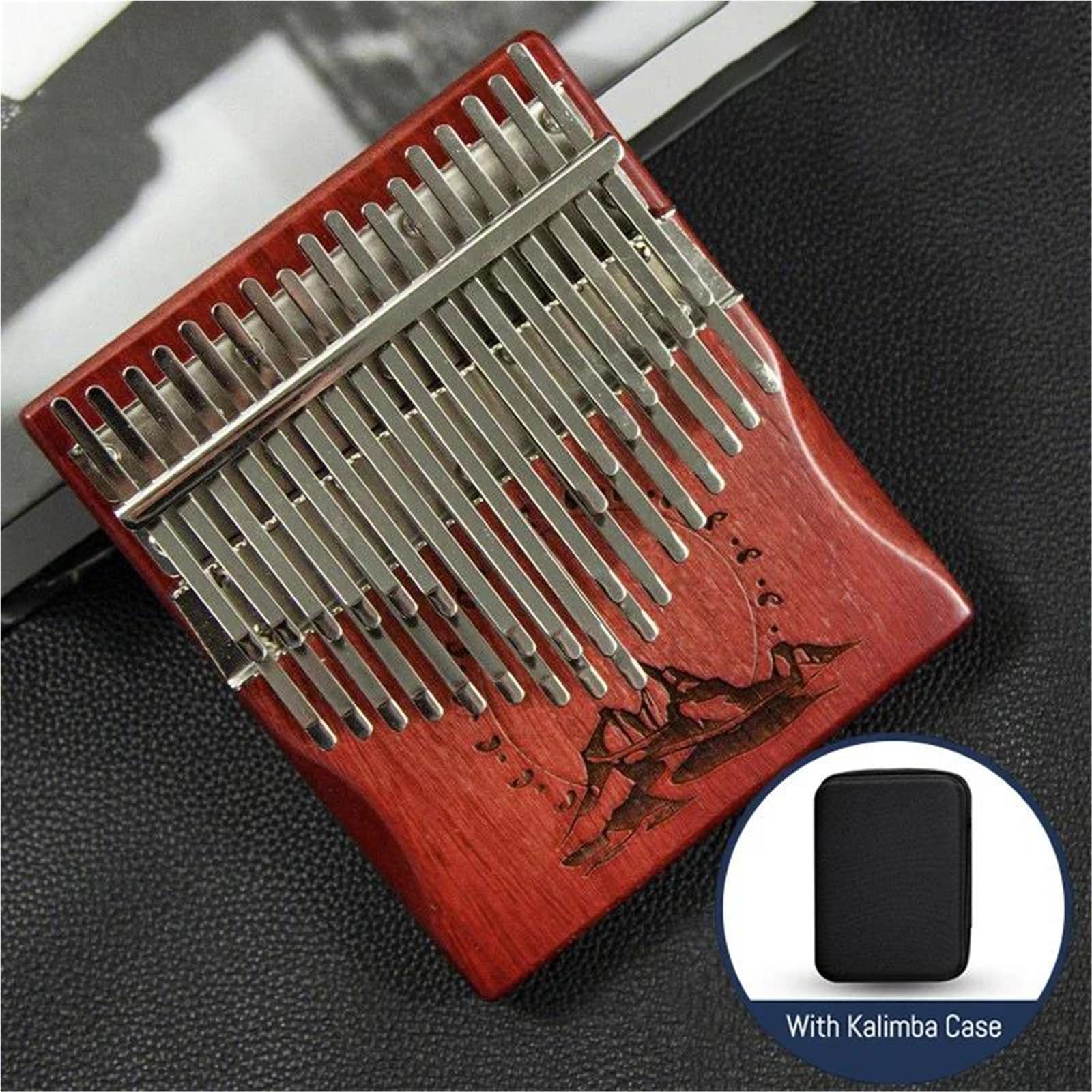 Kalimba Piano À Pouce Kalimba Rouge Classique 34 Touches Gamme Chromatique Avec Accessoires