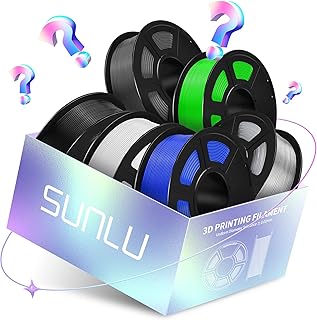SUNLU 3D Printer Filament, Toughness PETG Filaments for 3D Printing, Neatly Wound Filament, High Strength, Better Flow, No Clogging PETG Filament 1.75 +/- 0.02 mm, 2KG, PETG Filament Random 2 Colours