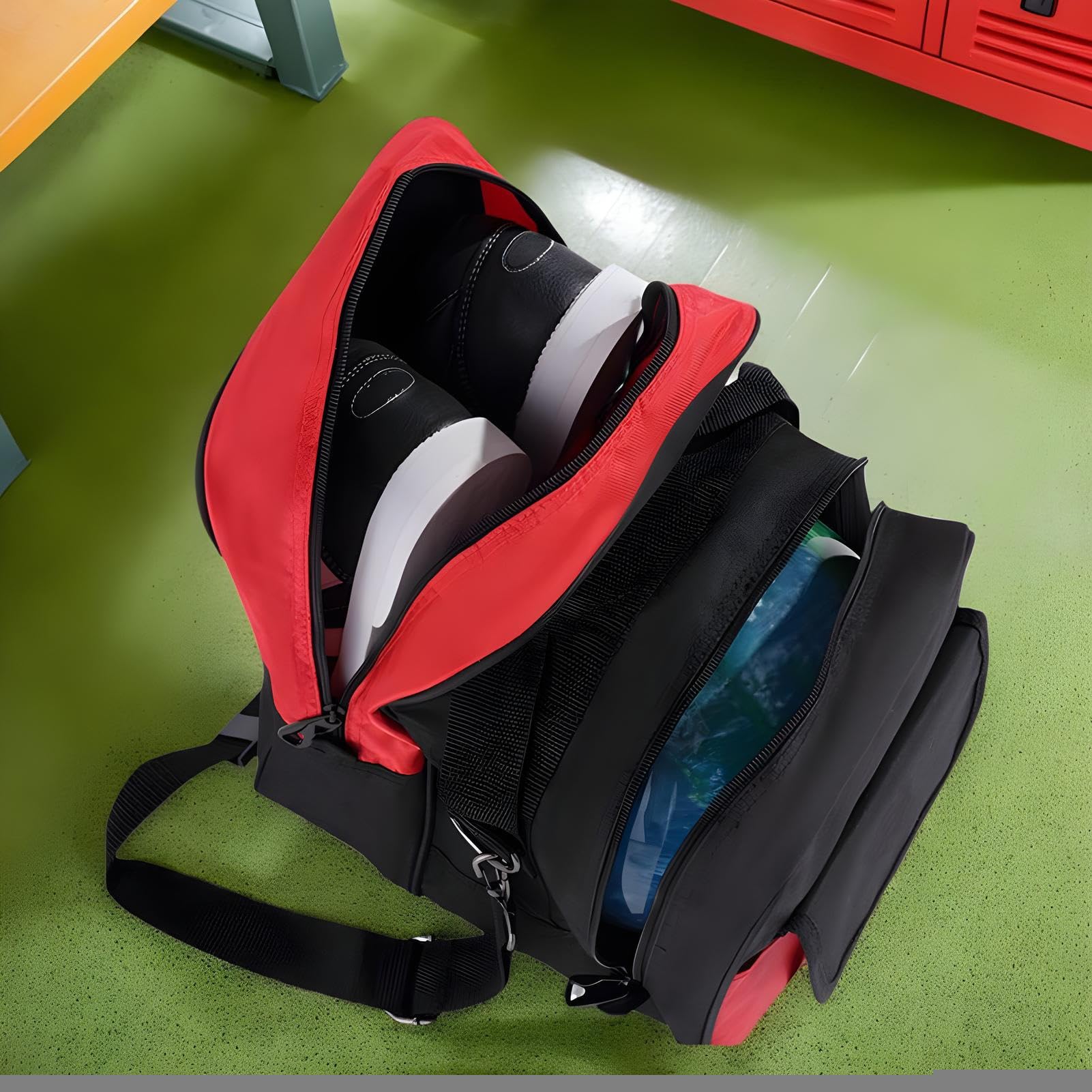 Mochilas De Bolos para Hombre,Bolsa Individual para Una Bola De Bolos | Correas Ajustables Mochila Almacenamiento Zapatos Atleta Entrenamiento Deportes Práctica Competición