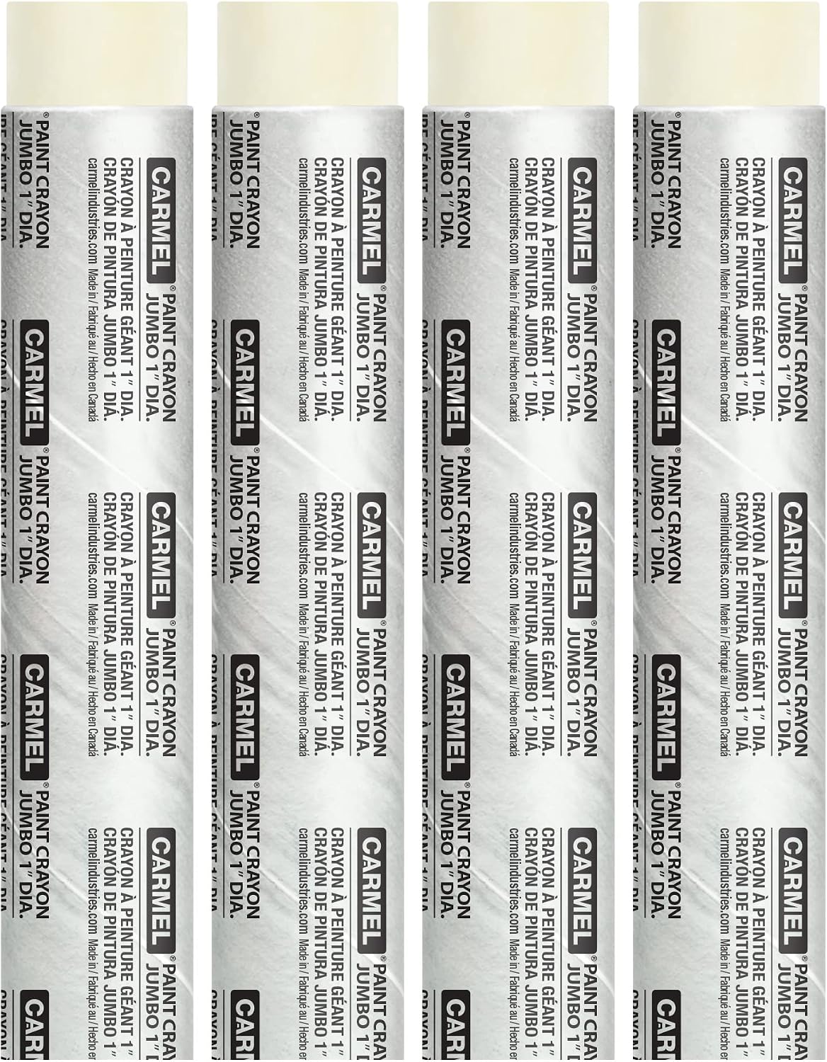 Carmel Paint Crayon Jumbo, Pack of 4 (White), Solid 1″ dia Paint Marker, Oil Paint Marker Stick, Multi-Surface Crayon