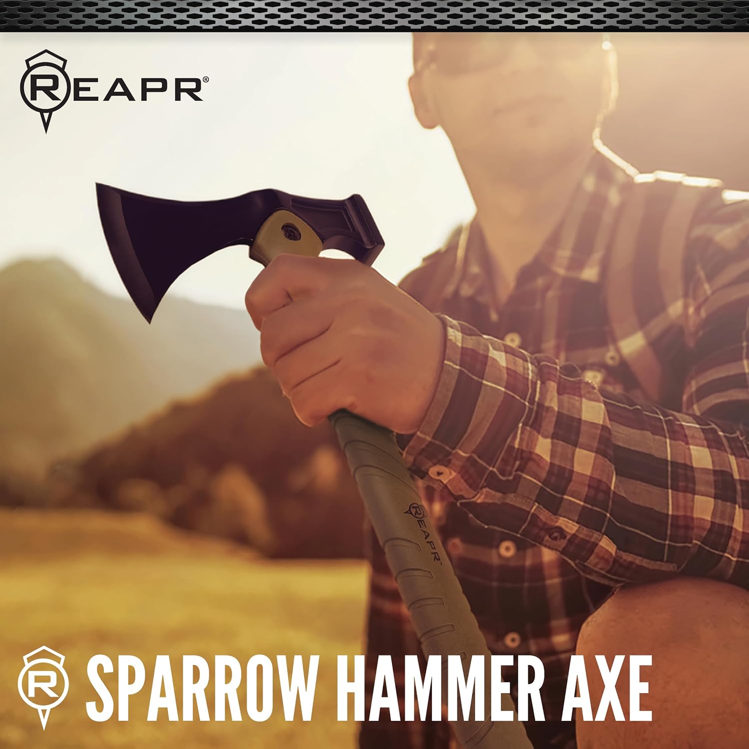 Reapr Sparrow Tactical Hammer Axe – 15.25" Survival Axe with 2-in-1 Stainless Steel Head for Chopping & Hammering, Nylon-Reinforced Handle, Ballistic Nylon Sheath – Hunting, Camping, Outdoor Use