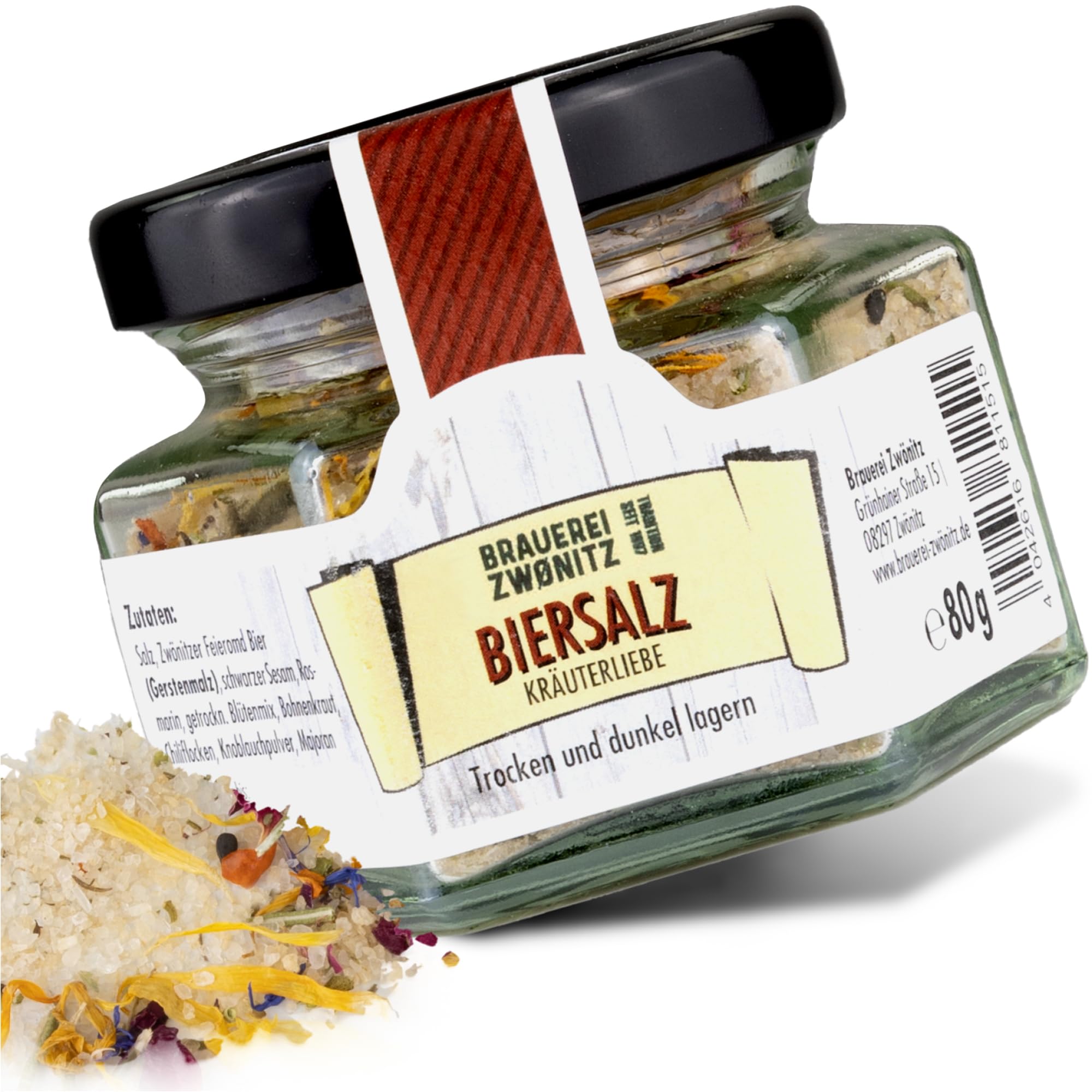Brauerei Zwönitz Biersalz "Kräuterliebe" - Gewürzmischung - Bier Salz als Geschenk für Feinschmecker und Geschenk für Männer - Geschenkidee für Bier Liebhaber - Grillgewürz