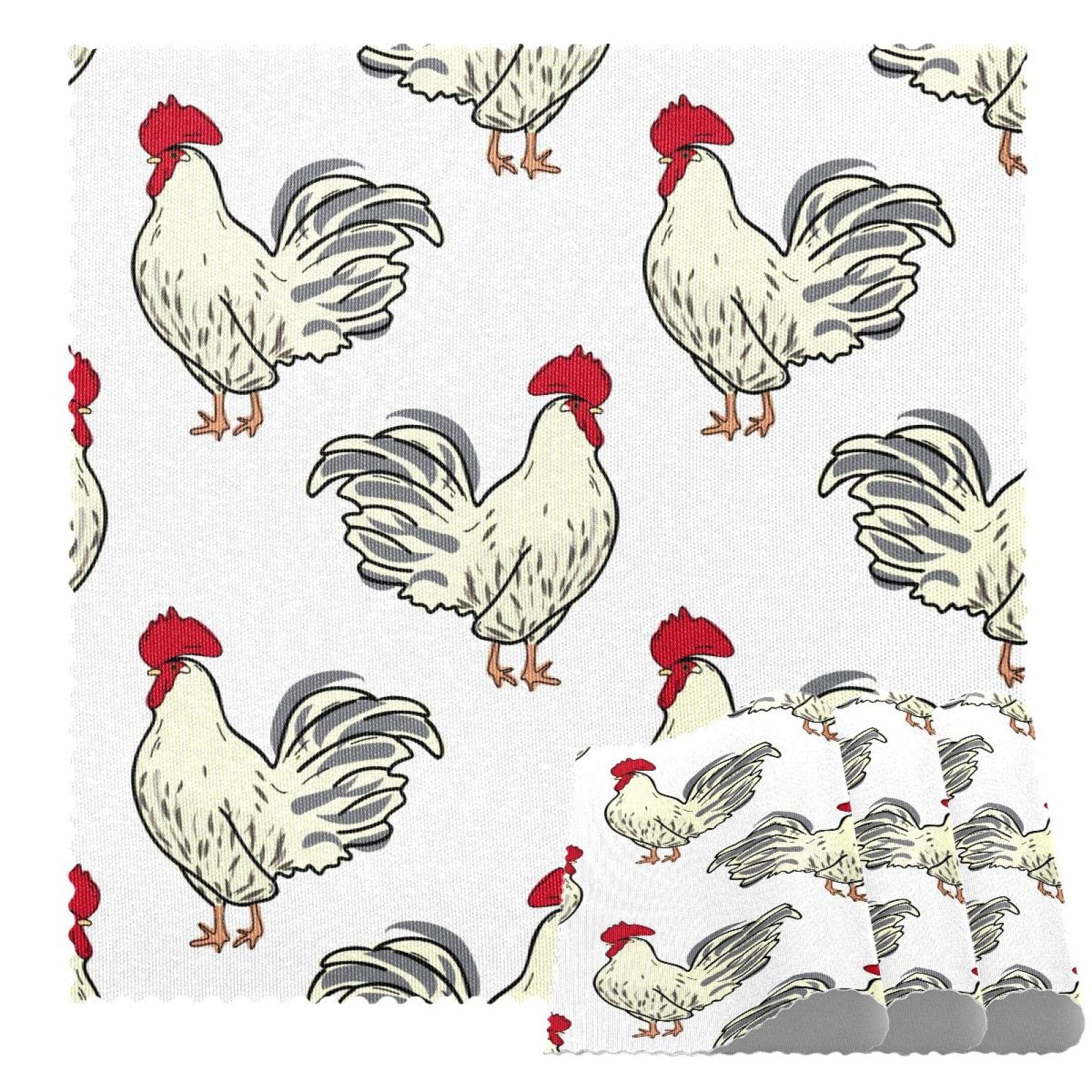Set de table coq antidérapant et résistant à la chaleur lot de 4