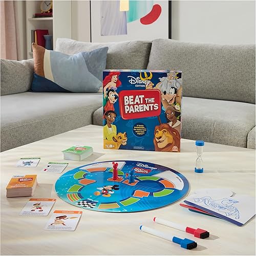 Miniatura 6 de Spin Master Games, Beat The Parents Disney Edition, juego de mesa familiar para niños contra padres, trivia y desafíos activos, juegos de Disney, 4