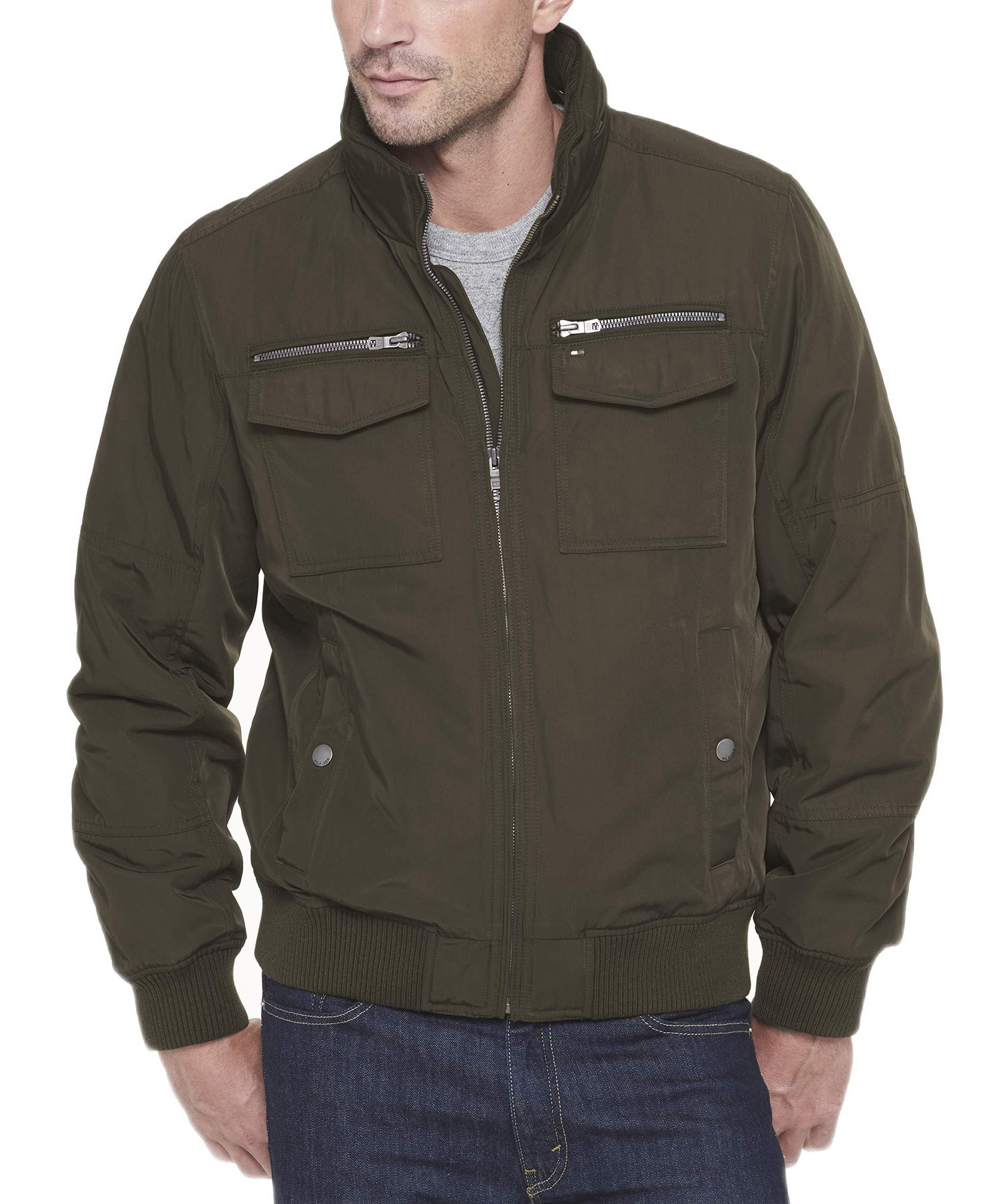 Tommy Hilfiger Men's Army Green Unfilled Water Resistant Performance Bomber Jacket (Standard And Big & Tall), S