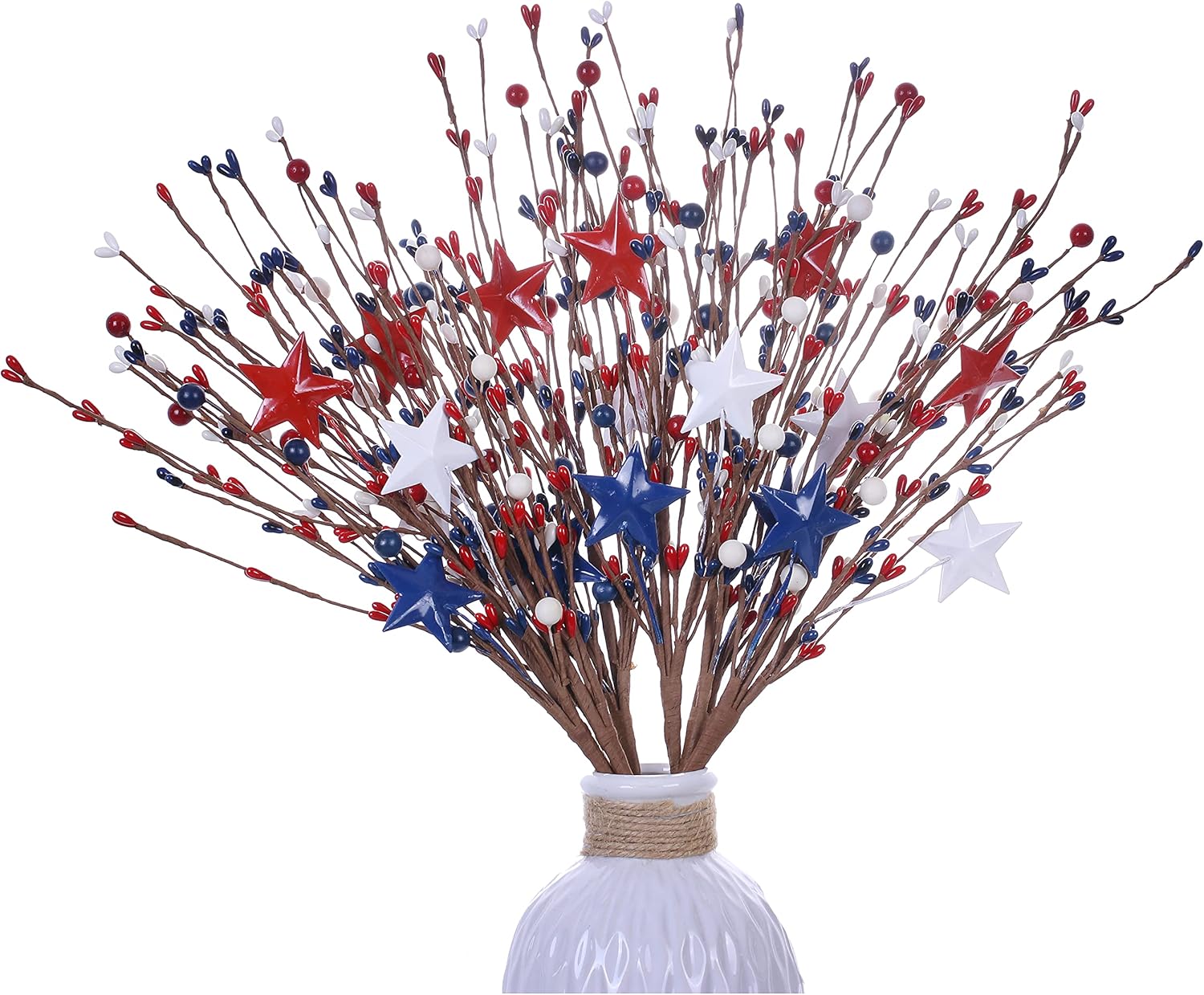 VioletEverGarden 4th of July Patriotic Picks,6 Pack Artificial Red White Blue Berry