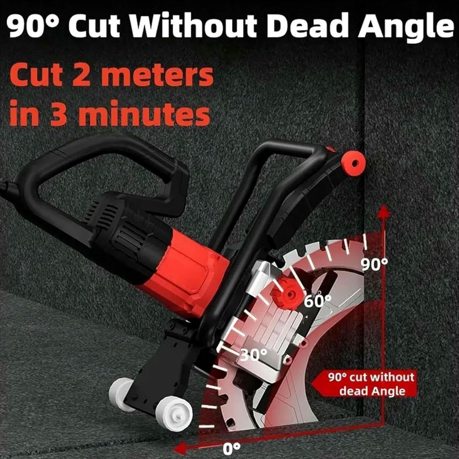 Concrete Circular Saw, 8900W Pure Copper Motor, 3300 RPM, Electric Circular Saw with Blades