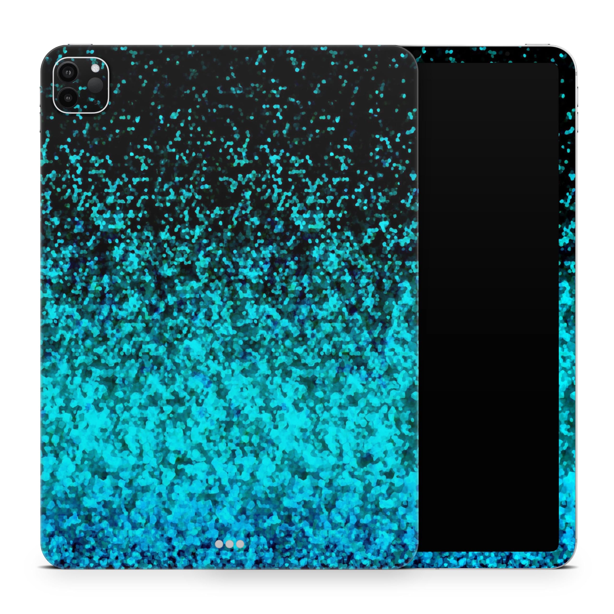 DesignSkinz - Compatible with iPad Pro 10.5" - Skin Decal Protective Scratch Resistant Vinyl Wrap - Black and Turquoise Unfocused Sparkle Print