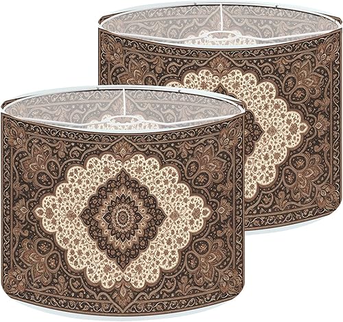 Miniatura 25 de Drum Lamp Shade funky retro 70s psychedelic pictures Lampshade for Floor Lamps Table Lamps Pendant Light 11"x8.9" Replacement Linen Large Lamp