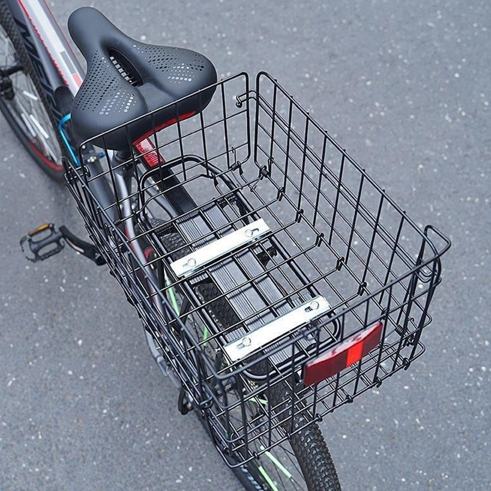 Canasta para Bicicleta - Canasta Trasera Plegable para Bicicleta Caja Amplia | Accesorios Ciclismo Organizador Gran Almacenamiento Unisex Compras Equipaje Exteriores