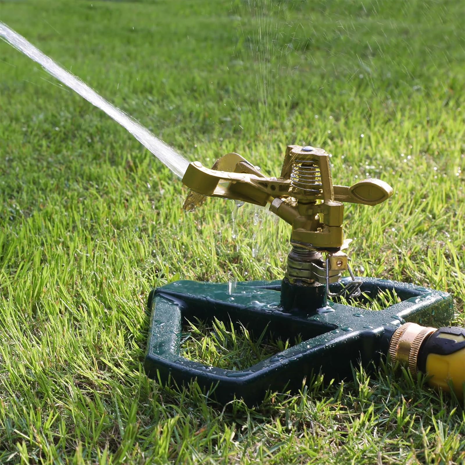 Arroseur d'eau de Jardin Socle métal, Arroseur Pelouse, Arrosage Automatique pour Jardin, Surfaces Jusqu'à 540 m², Rotatif à 360 Degrés, pour l'arrosage du Gazon et de la Jardin