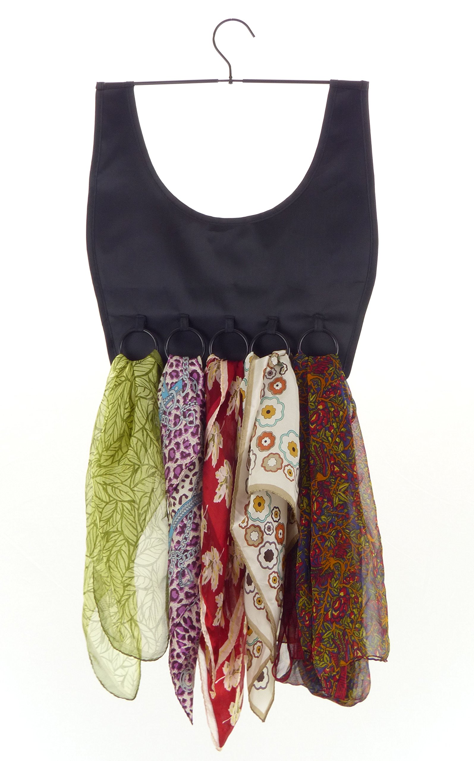 MARZ Products Hanging Closet Scarf & Fashion Accessories Organizer in Black