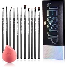 Jessup Eyeliner Brush Set, Professional Eye Liner Makeup Brushes 11pcs T324 with Soft Latex-free Sponge SP002
