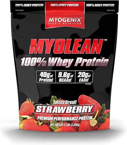 Vista 11 de Polvo de proteína de chocolate 100% de suero de leche – Myogenix Myolean Whey Protein Powder con 0.71 oz de proteína por porción, proteína en polvo