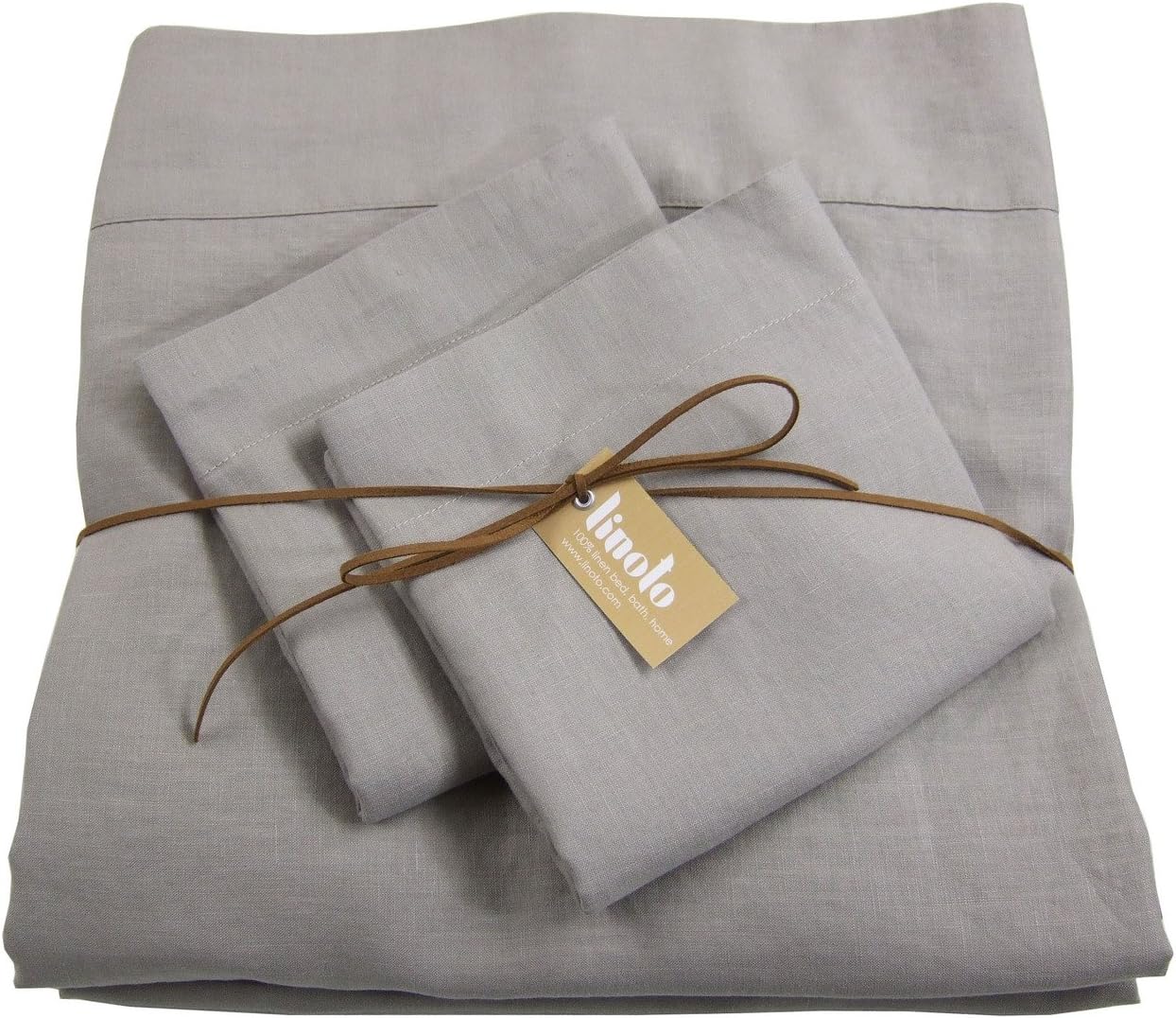 Linoto 100 Linen Bed Sheet Set King Warm Gray 4 Piece Amazon.ca Home