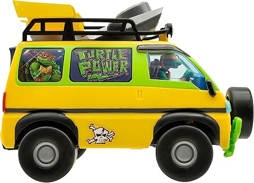 Miniatura 10 de Teenage Mutant Ninja Turtles Juguete de Pizza Blaster RC Vehículo con 6 lanzadores de pizza de espuma, juguete de control remoto TMNT para niños,