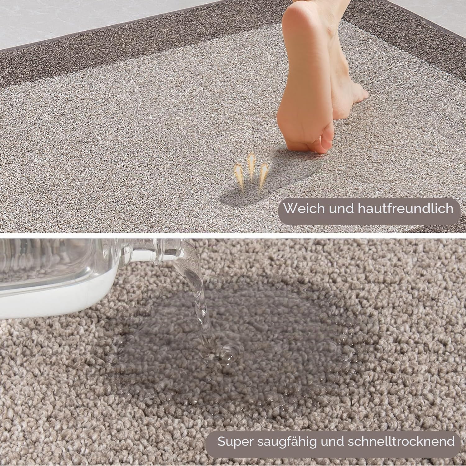 Waschbar Teppich Läufer 80 x 213 cm, Eingangsteppich, rutschfeste Fussmatte für Küche, Schlafzimmer, Flur, (Rollenverpackung)