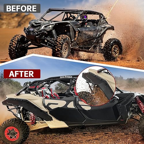 Miniatura 5 de CUSAUTV Kit de guardabarros extendidos XXL de combinación delantera y trasera compatible con Can Am Maverick X3Max todos los modelos 2017-2022 con