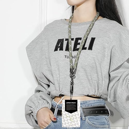 Miniatura 5 de Cordón para teléfono, correa para teléfono, cordón de muñeca, cuello de hombro ajustable de nailon y cordón cruzado con parche para teléfono, cordón