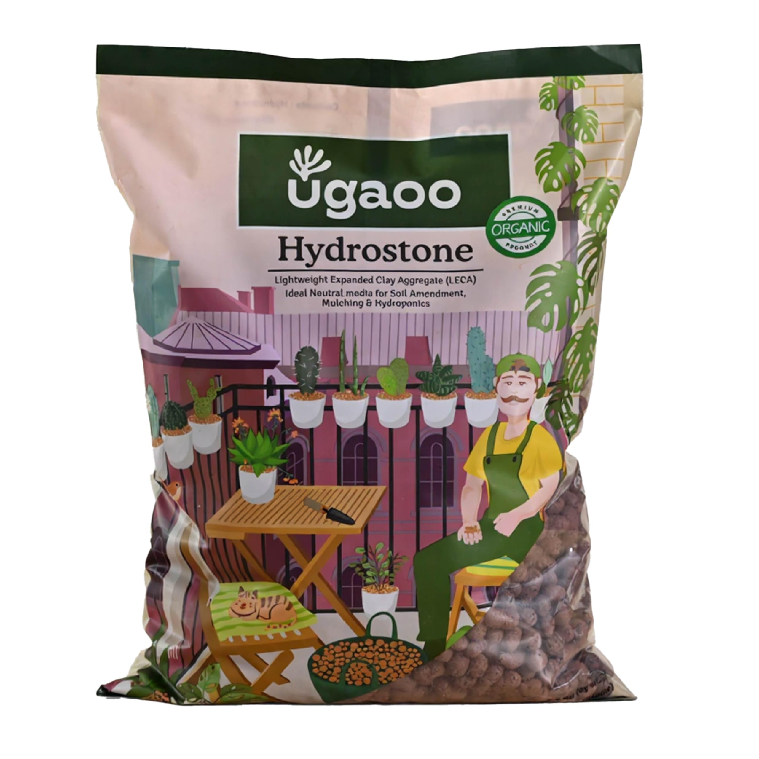 Ugaoo LECA Balls for Plants 1.8 kgs/ 6 Liter- Clay Balls for Plants, Hydroponics and Soilless Gardening-Improves Plant Growth, Aeration, and Drainage (Size: 8-15 mm)