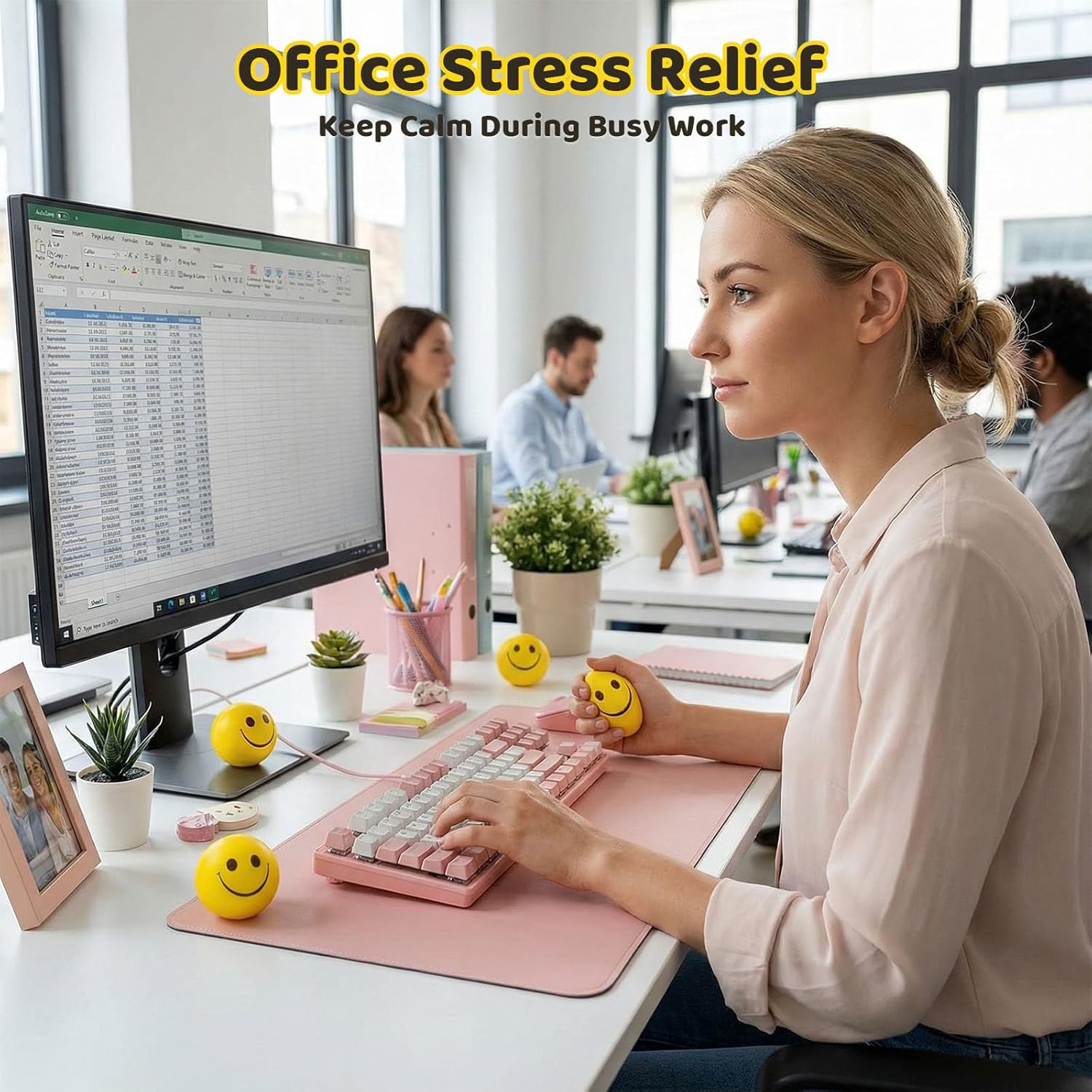 LovesTown 40PCS Stress Balls Bulk for Party Favors, 2 Inch Squeeze Toys for Kids Fidget Toys Stress Relief Gifts for Coworker Classroom Prize Party Supplies Goodie Bag Stuffer