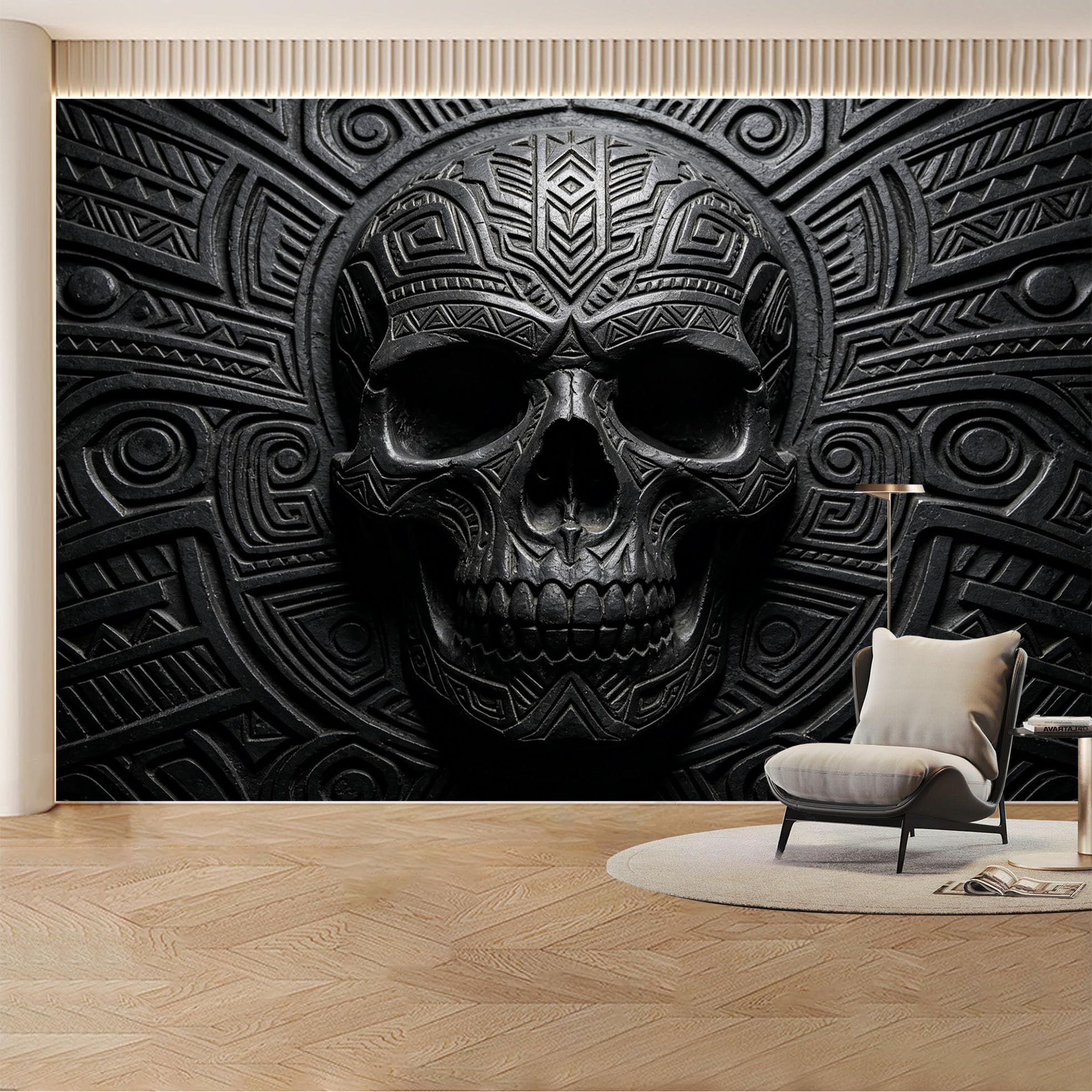 Custom Wall Mural Wallpaper Tribal Pattern 3D Effect Wall Decor Large Wall Art Minimalist Nordic Luxury Removable SelfAdhesive Large Photo for Living Room， Bedroom， Office