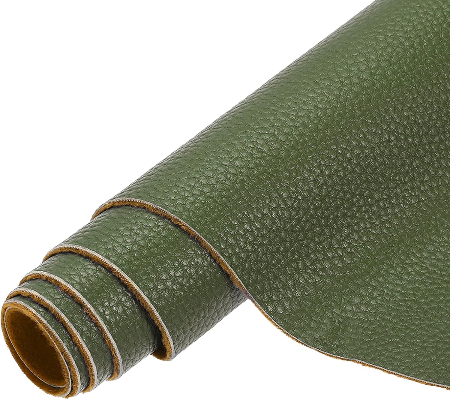 MECCANIXITY Faux Leather Fabric Sheets, 54x36 Inch Waterproof Solid Soft PU Synthetic Leather Sheet for Upholstery Replacement Renovate Furniture Bag Crafts DIY Sewings(Olive Green)