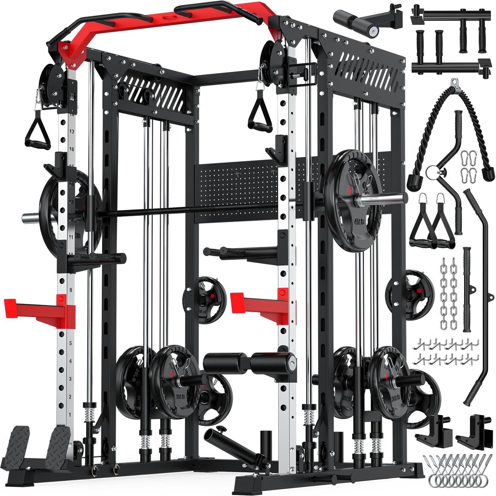 XDDIAS Smith Machine with Power Rack, Cable Machine Home Gym Equipment