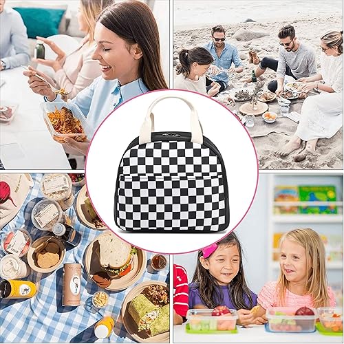 Miniatura 4 de Bolsa de almuerzo con estampado de vaca para mujeres y niñas, lonchera reutilizable con aislamiento térmico para adultos y niños, trabajo, escuela,