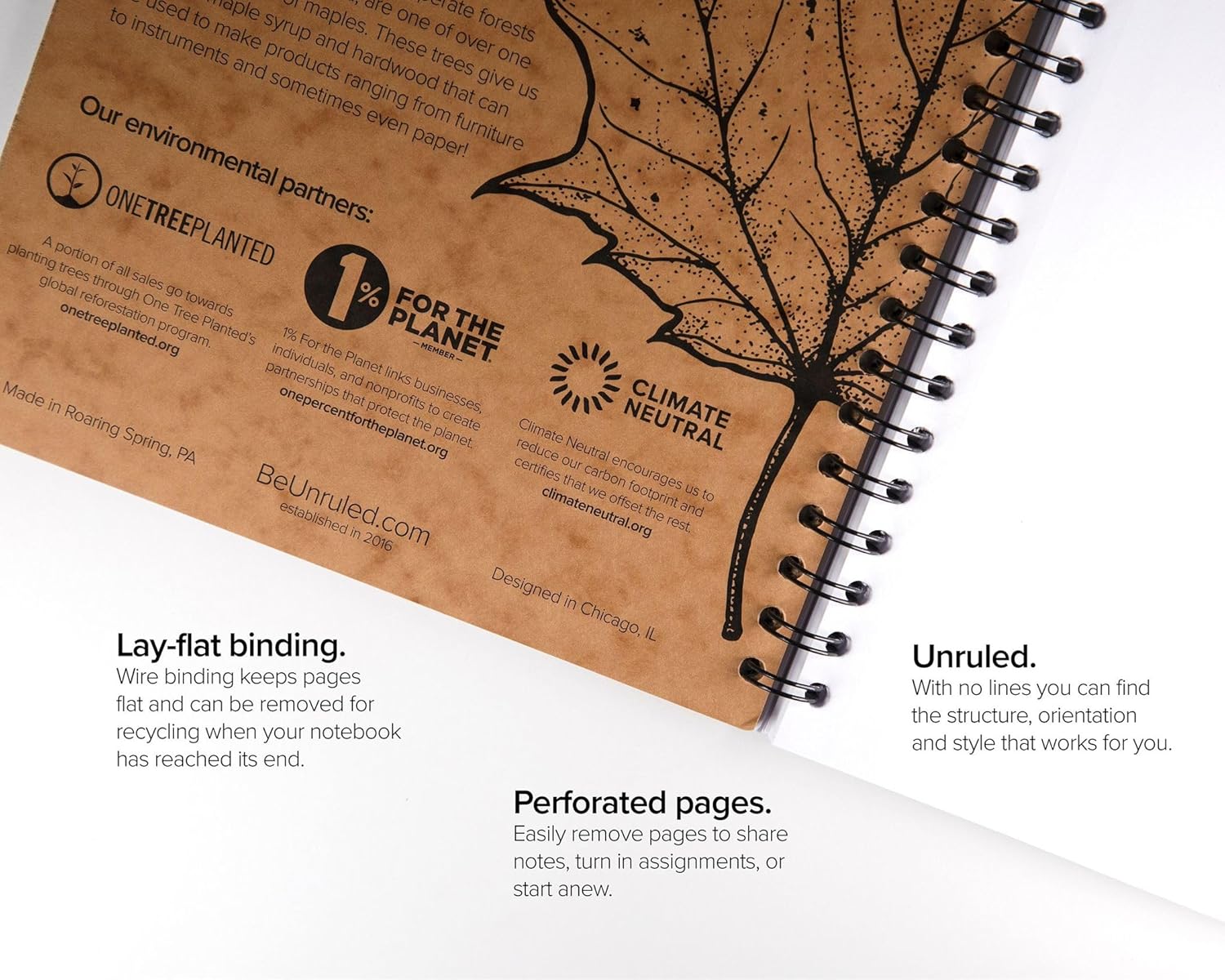 Unruled Classic Blank Spiral Notebook, 60lb Premium Plain Paper, 70 Sheets, Recycled and Sustainable, 10.5" x 8", 3 Pack, Assorted Foil/Wire