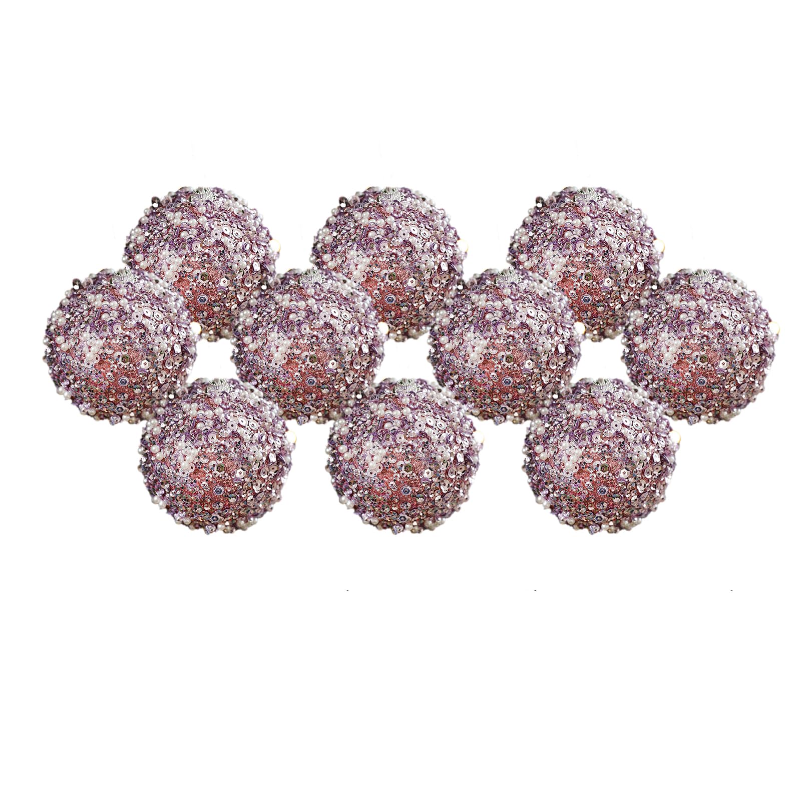 Buxuaaaa 10Pcs Sparkling Sequins Christmas Ornaments Shatterproof Hanging Baubles for Festival Tree Decoration and Holiday Party Shatterproof Baubles