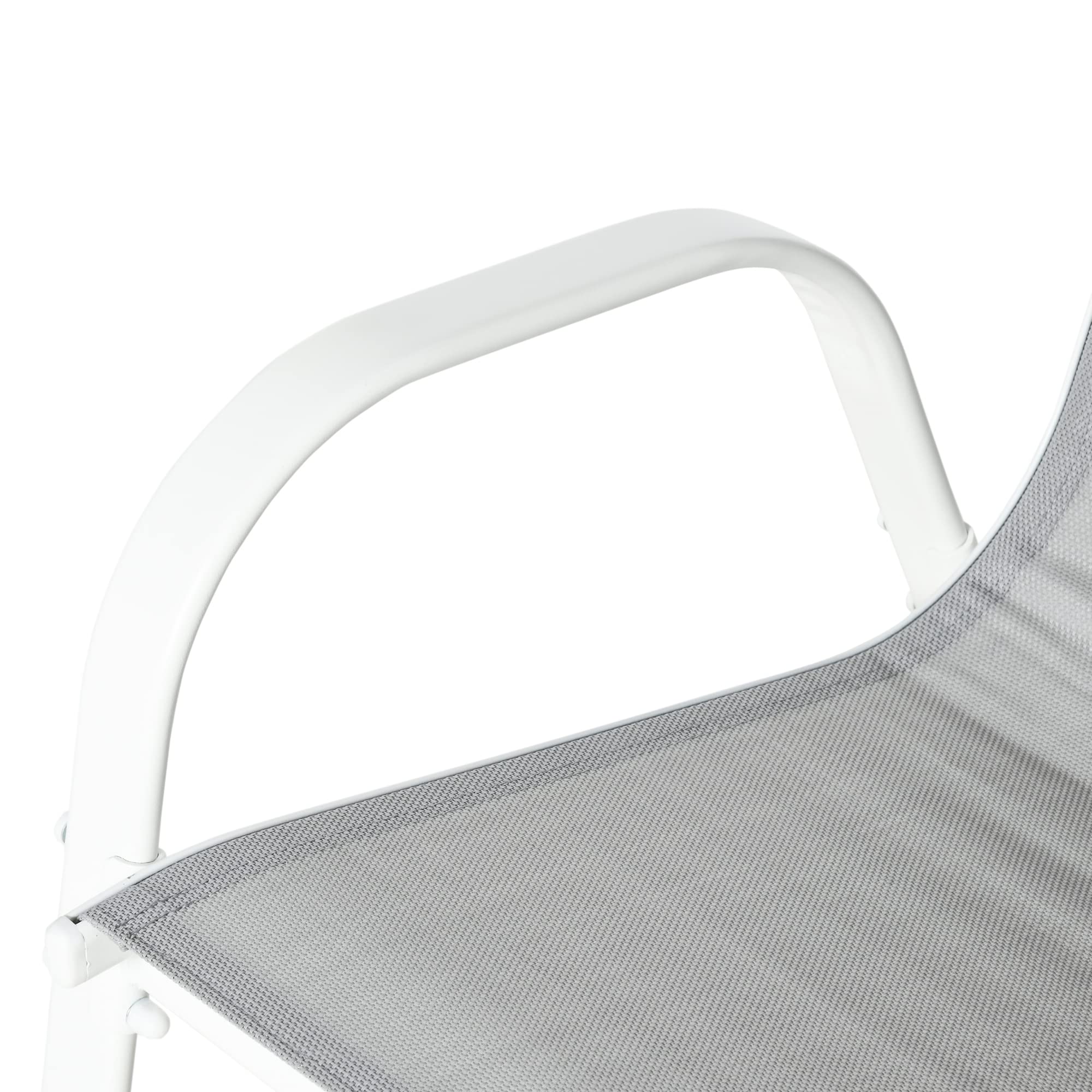 Outsunny Conjunto de Mesa y Sillas Jardín de 7 Piezas Exterior Gris | Muebles de Jardín Exterior, Mesa y 6 Sillas para Terraza, Orificio para Sombrilla, Encimera de Cristal, para Terraza Patio