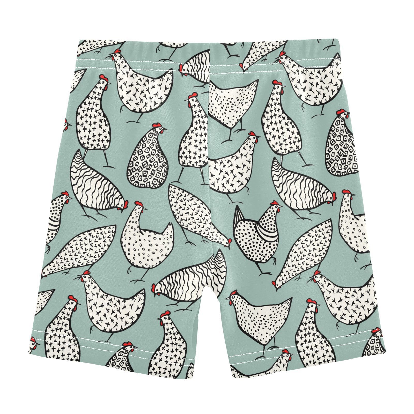 JHKKU Girls Farm Hen Shorts Cotton Cartwheel Bike Kids Biker Under Dress Dance Short Girl Clothes 4T