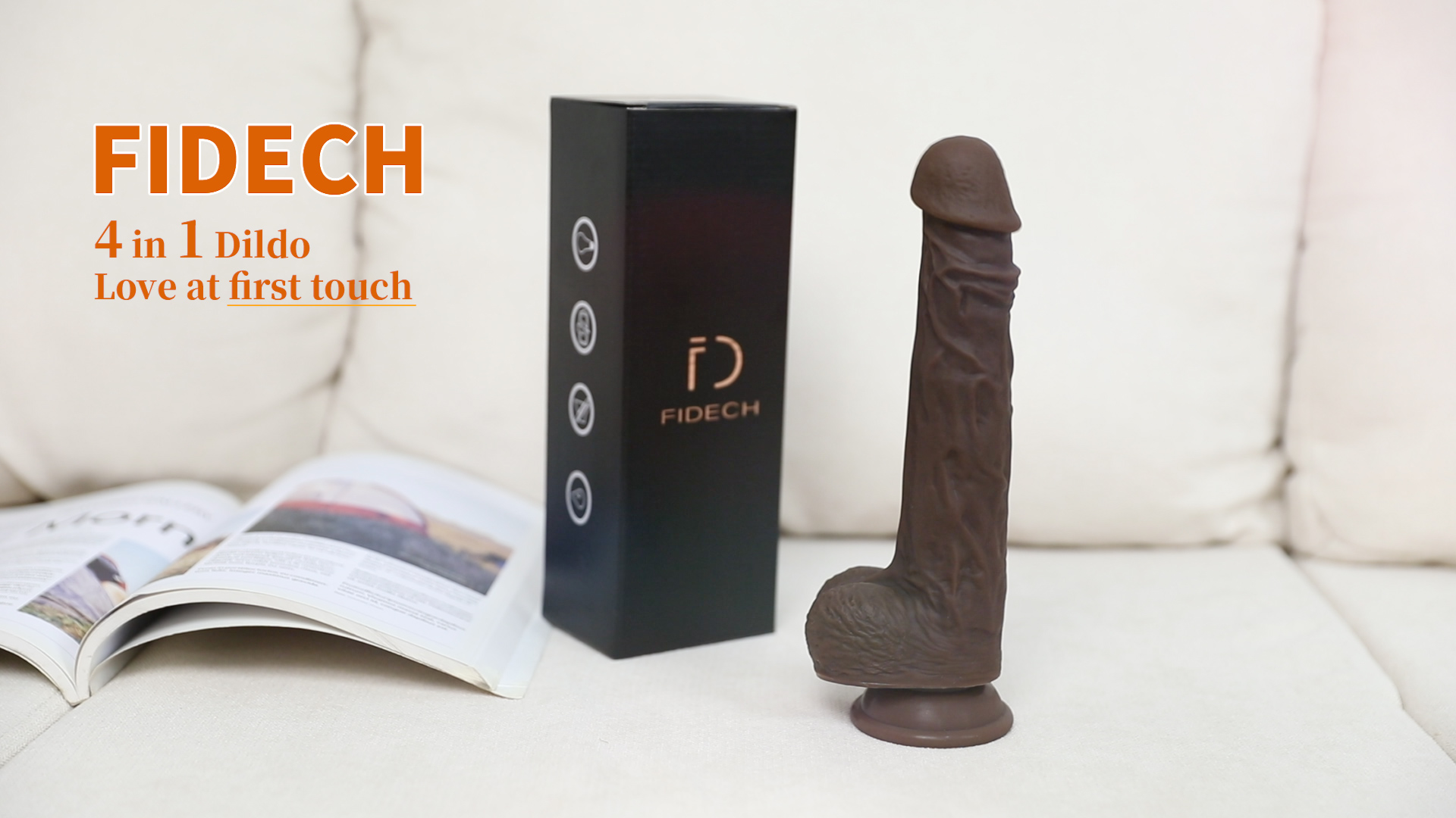 FIDECH 4 In 1 Thrusting Dildo Black Silicone Dildo on Amazon Live