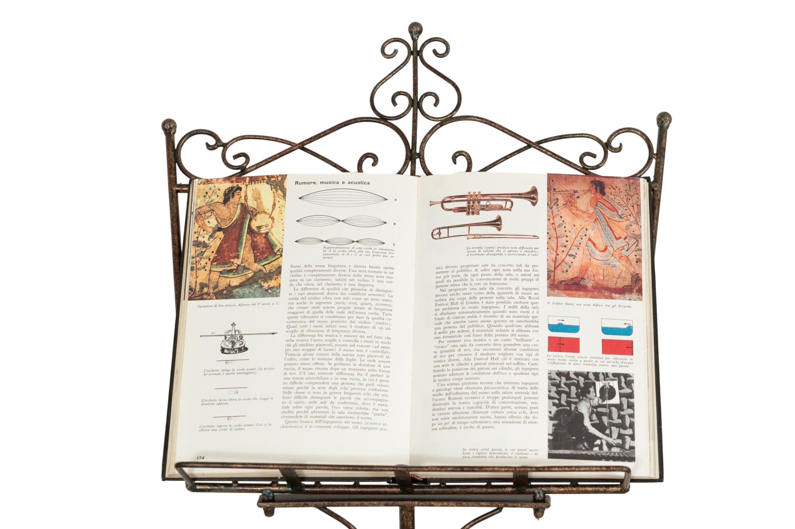 Biscottini Leggio Musicale in Ferro battuto da Pavimento L46,5xPR33xH139 - Leggio Porta Menu - Cavalletto Espositore Pubblicitario Pieghevole - Portamenu Ristorante - Leggio per Libri da Tavolo