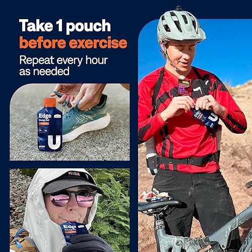 Miniatura 8 de UCAN Edge Energy Gel Shots, naranja y mango (12 paquetes de 2 onzas) para correr, entrenar, entrenar, fitness, ciclismo, crossfit, sin azúcar,