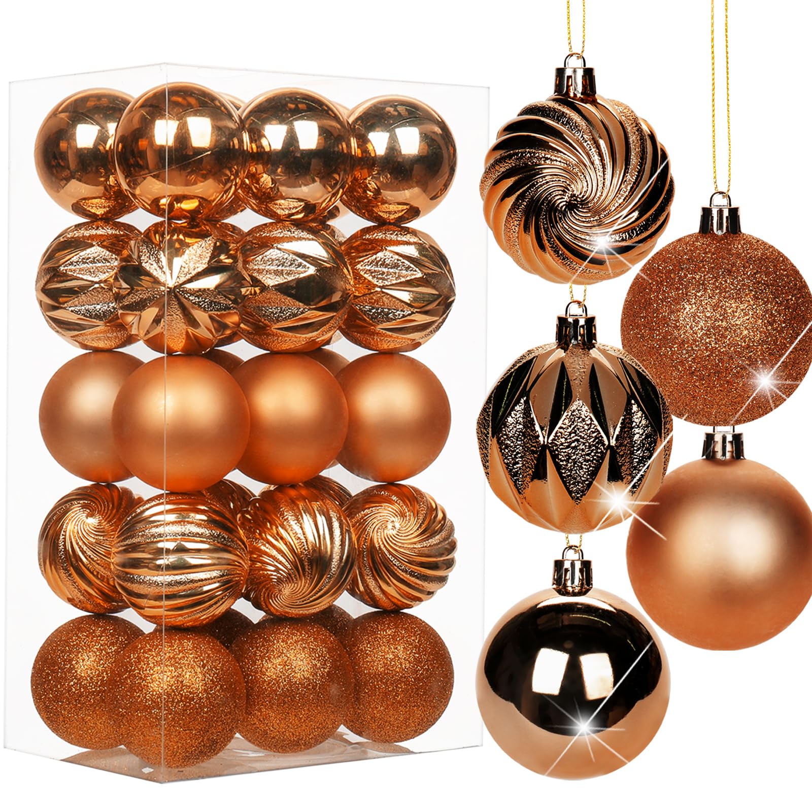 DecorbyHannah 49ct Mini Fall Ornaments Set Christmas Tree Decoration Gold