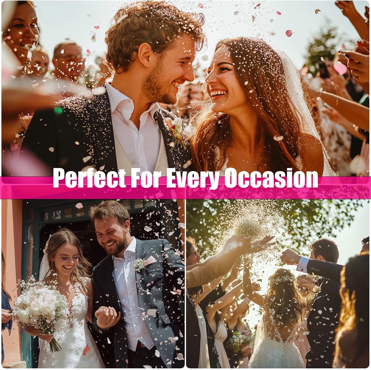 Paquete de 50 pétalos de flores reales biodegradables, decoración natural de confeti de boda con pétalos de flores secas de jazmín y rosa, ideas para enviar, cesta de flores para niñas, regalos